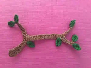 Crochet branch with leaves