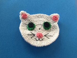 Finished crochet cat face