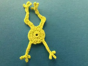 Crochet diving frog body, legs and arms