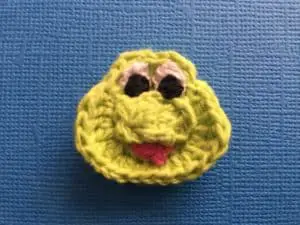 Crochet frog face with mouth