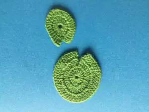 Large and small crochet lily pads