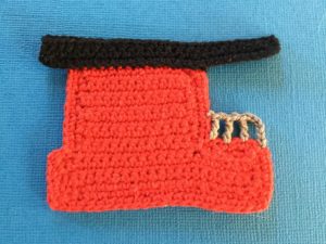 Crochet train caboose with railing