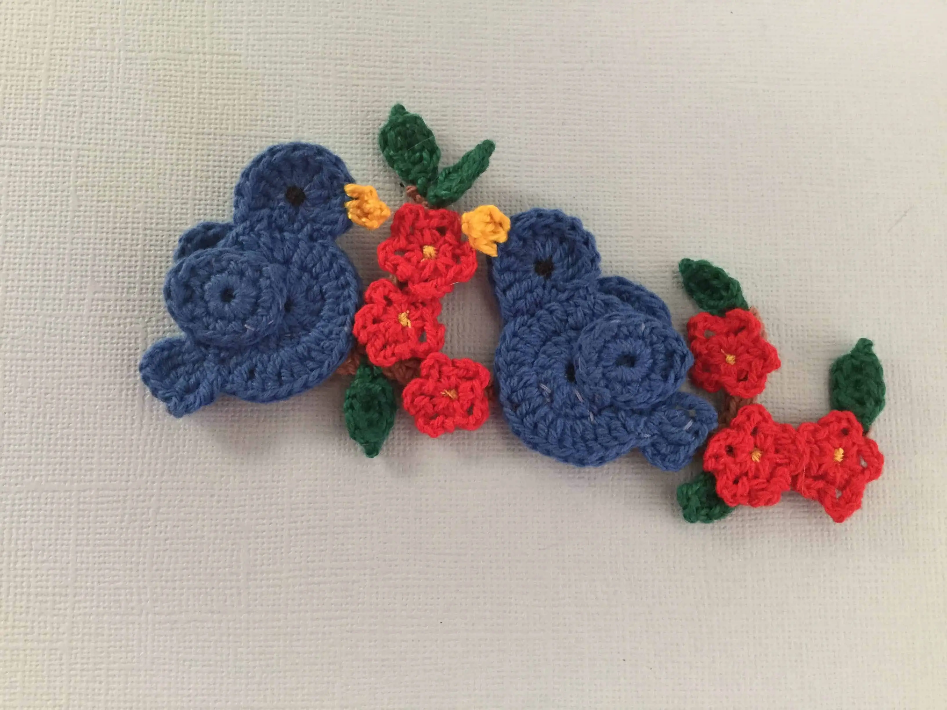 Finished crochet birds