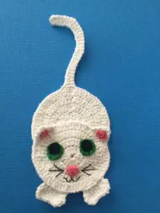 Finished crochet cat portrait