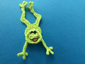 Finished crochet diving frog
