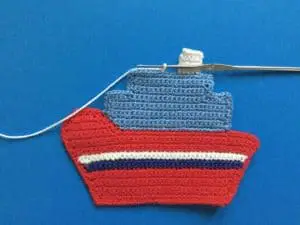 Crochet ship 2nd funnel beginning