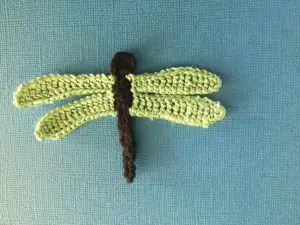 Finished crochet dragonfly