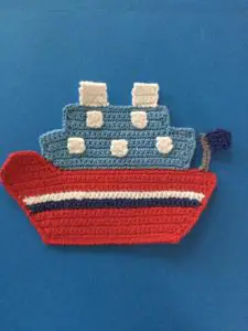Finished crochet ship portrait
