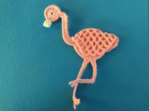 Crochet Flamingo beginning beak