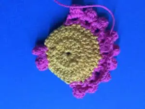 Crochet goldfish body second row finished