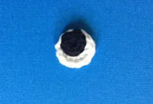 Crochet goldfish eye
