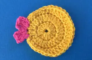 Crochet goldfish face with mouth