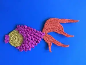 Crochet goldfish finished tail