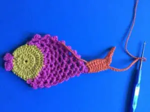 Crochet goldfish tail beginning bottom part