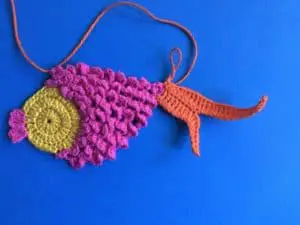 Crochet goldfish tail finished bottom half