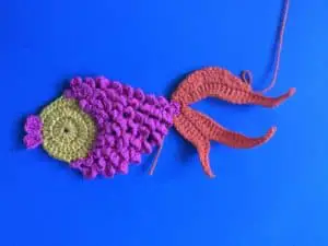 Crochet goldfish tail top half