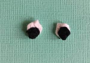 Crochet pig eyes