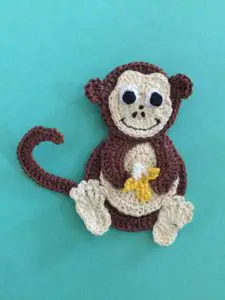 Finished crochet monkey portrait