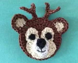 Crochet deer head with face