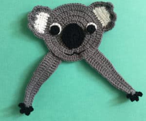 Crochet koala head with arms