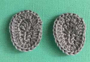 Crochet koala paw pads