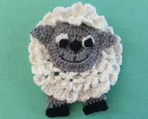 Crochet sheep body with front legs