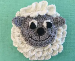 Crochet sheep body with head and topknot