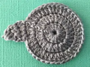 Crochet sheep head with first ear