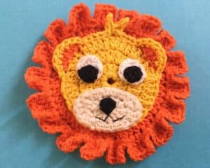 Crochet sitting lion with mane