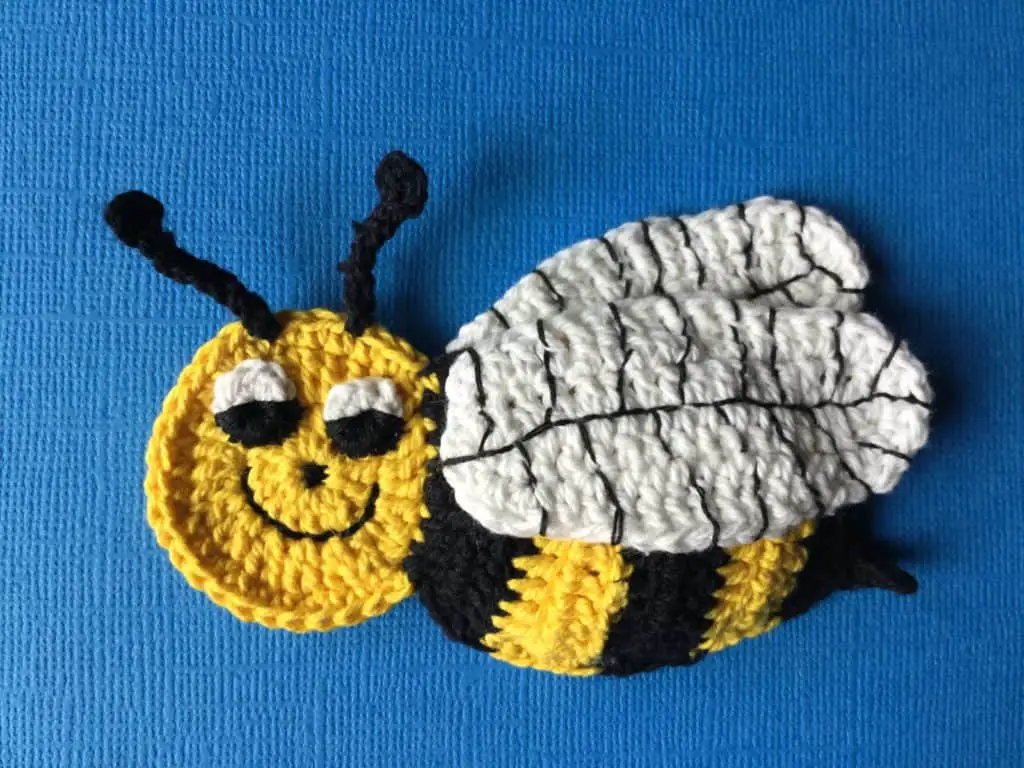 Finished crochet bee