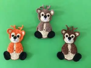 Finished crochet deer group landscape