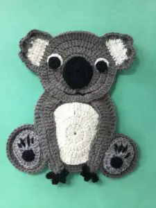 Finished crochet koala portrait