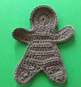 Crochet gingerbread man body with neatened edges