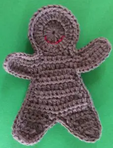Crochet gingerbread man with mouth