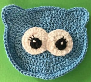 Crochet owl face with eyes