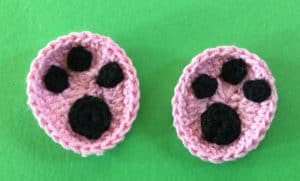 Crochet teddy bear feet with paws