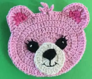 Crochet teddy bear head with eyes