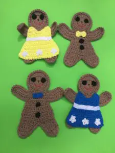 Finished crochet gingerbread group portrait