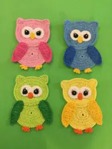 Finished crochet owl group 1 portrait