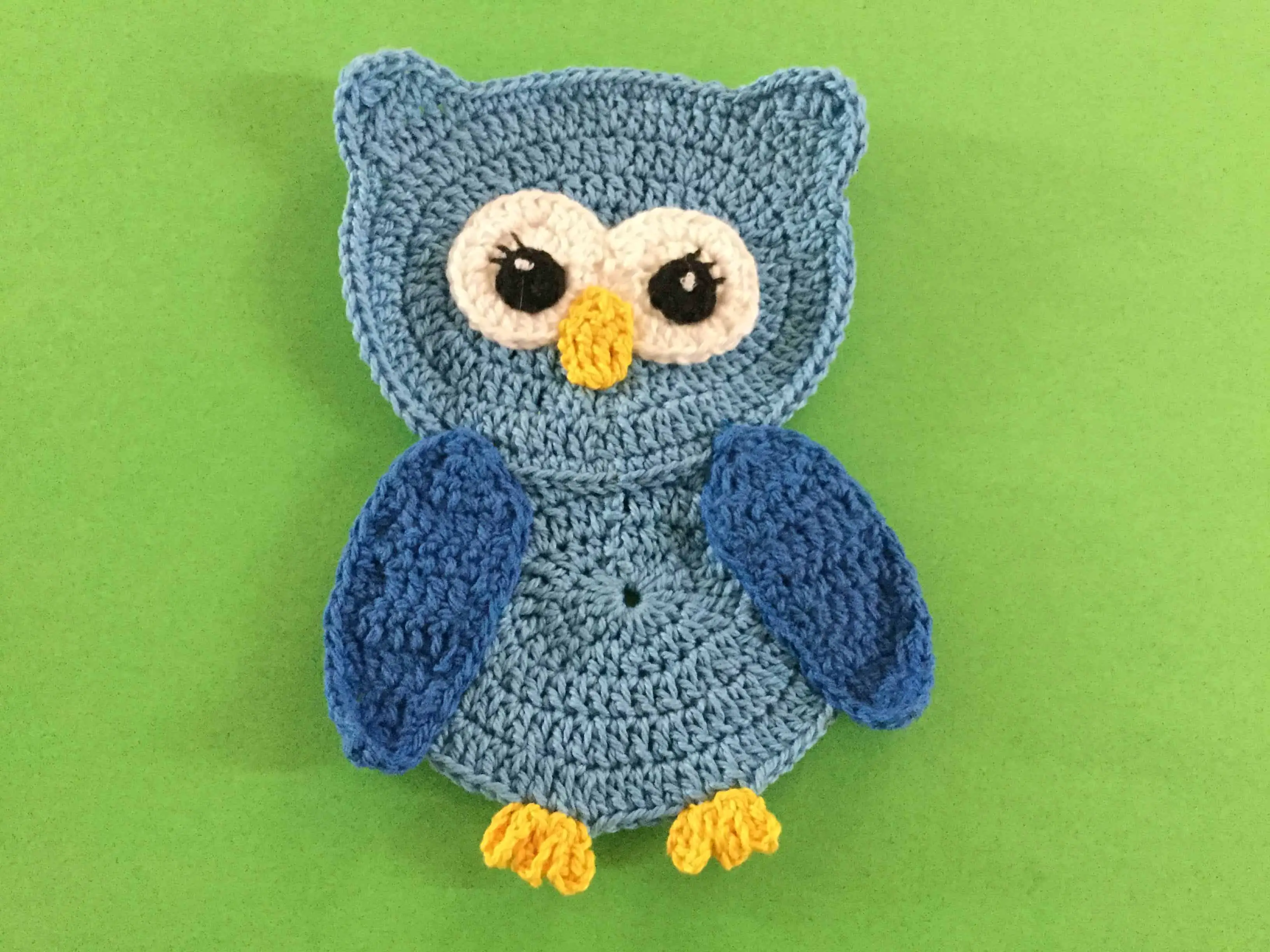Finished crochet owl landscape