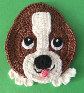 Crochet basset hound dog head with body