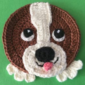 Crochet basset hound dog head with eyes