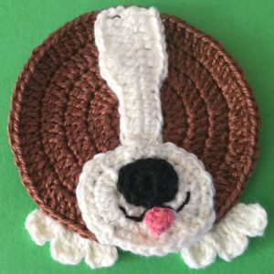 Crochet basset hound dog head with muzzle