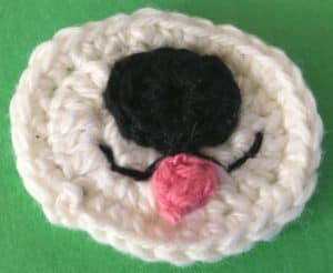 Crochet basset hound dog muzzle with tongue