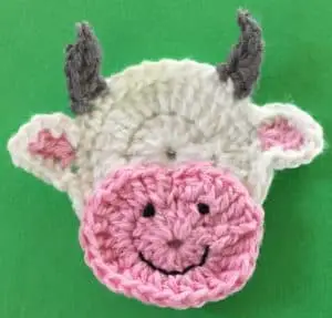 Crochet cow head with muzzle