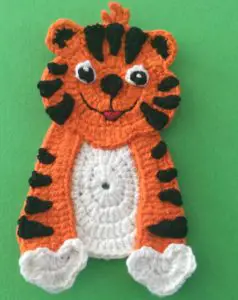 Crochet crouching tiger head and body