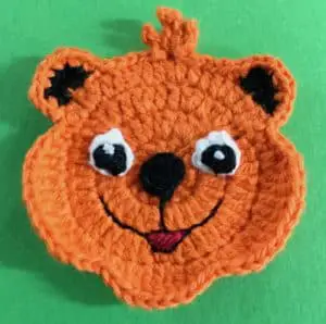 Crochet crouching tiger head with eyes