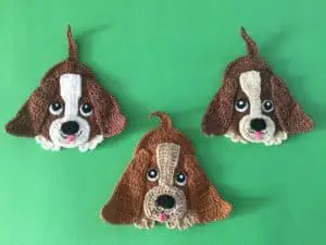 Finished crochet basset hound dog group landscape