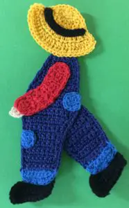 Crochet boy with a fishing rod body with hat