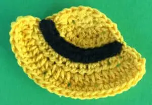 Crochet boy with a fishing rod hat with trim